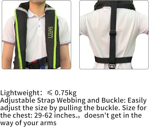 سترة النجاة اليدوية القابلة للنفخ | سترة الحياة للبالغين | PFD منخفضة الشكل | يدعم ما يصل إلى 330 رطلا in Kuwait