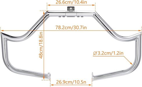 Motorcycle Crash Bar, Highway Engine Guard Crash Bar for Harley Davidson Touring Road King Street Glide Electra Glide CVO and Trike Models 97-08 (Bright Black) in Saudi Arabia