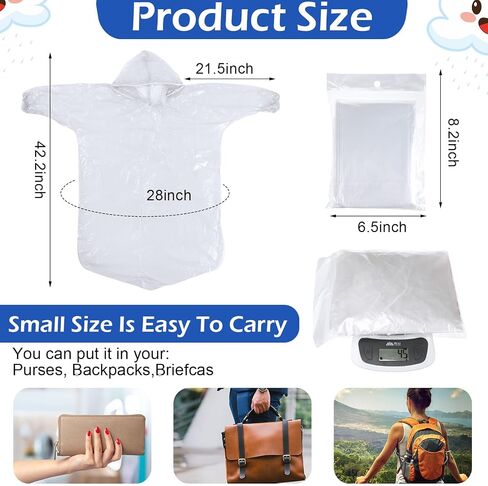 Berlune 40 Pcs Kid Ponchos Bulk Disposable Kids Rain Ponchos Bulk Emergency Raincoat with Drawstring Hood and Elastic Sleeves in Saudi Arabia