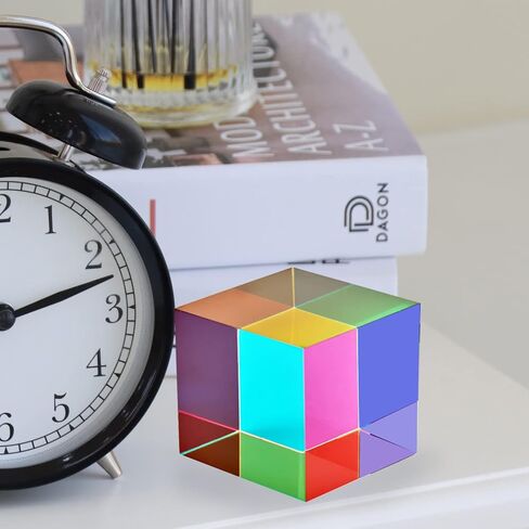 CMY Mixing Colour Cube, 3.15inch（80mm） Acrylic Color Prism Cube Optical Cube Base Included, CMYcube for Home or Office Decoration, Physics Toys, Science Educational Gift for Kids in Kuwait