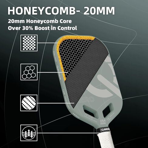 Pickleball Paddlles ، Core Polypropylene Honeycomb Core ، T700 Pickleball Pickleball Paddle مع تدور عالي الحصى ، تصميم Edgeless ، USAPA معتمد in Kuwait