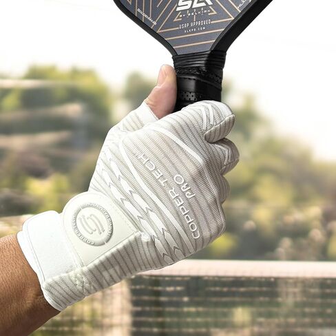 Copper Tech Pro Pickleball Gloves للرجال والنساء | دعم مشترك متقدم مع ضغط النحاس | بنيت مع التنس الجلود الاصطناعية AAA ، القفاز ، والقفازات القفاز in Kuwait
