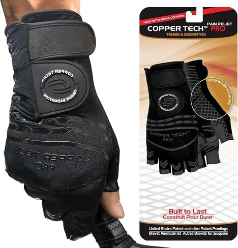 Copper Tech Pro Pickleball Gloves للرجال والنساء | دعم مشترك متقدم مع ضغط النحاس | بنيت مع التنس الجلود الاصطناعية AAA ، القفاز ، والقفازات القفاز in Kuwait