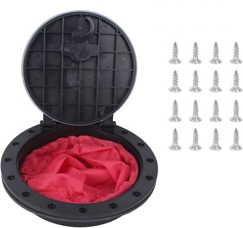 plplaaoo Standard Round Canoeing Compartment Cover Kit ABS Plastic Access Cover Waterproof Fishing Boat Accessory Easy Installation Material for Canoeing and Fishing Boats in Kuwait