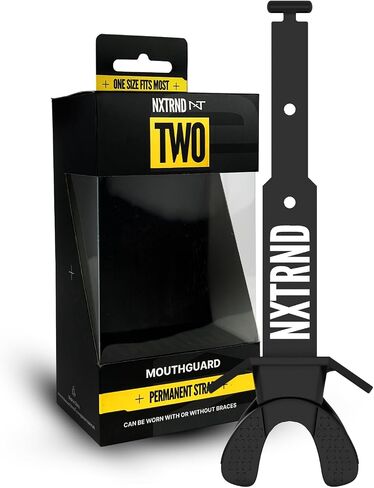Nxtrnd Two Football Mouth Guard, Football Mouthpiece with Strap, Fits Adult & Youth (Black) in Saudi Arabia