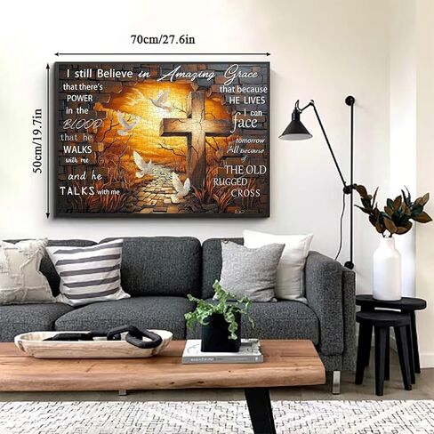 Jesus Cross Puzzles for Adults 1000 Pieces, Christian Religious Catholic Cross Flower Jigsaw Puzzle, Floral Art Faith Challenge for Adults in Kuwait