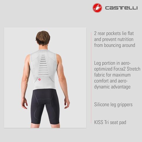 CASTELLI Men’s Sanremo 3 Suit Sleeveless, Cycling Race Swim Bike Run, Aerodynamic Triathlon Suit with Tri Seat Pad in Saudi Arabia