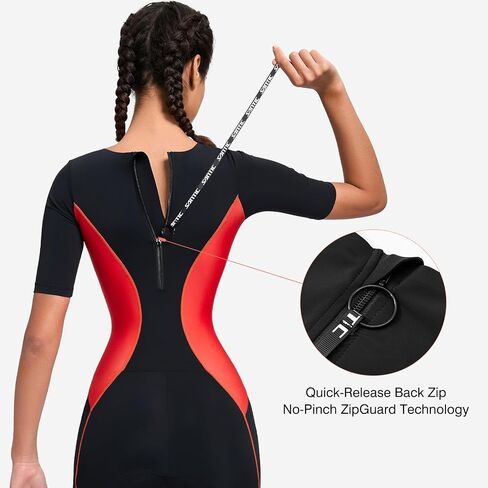 Santic Triathlon Suit for Women Short Sleeve Padded Trisuit Quick-Dry for Swim Bike Run in Kuwait