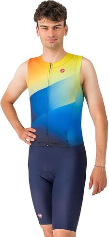 CASTELLI Men’s Sanremo 3 Suit Sleeveless, Cycling Race Swim Bike Run, Aerodynamic Triathlon Suit with Tri Seat Pad in Saudi Arabia