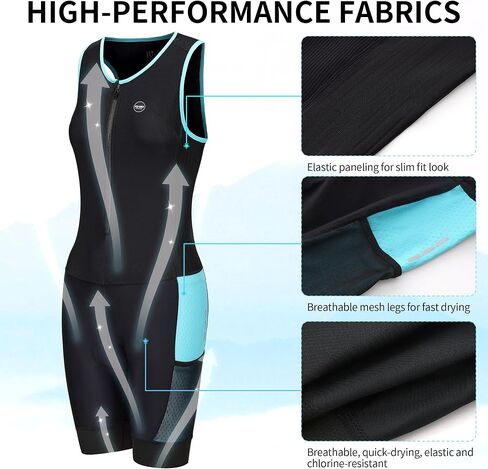 Women's Triathlon Suit Padded Sleeveless Skinsuit One Piece Quick-Dry Trisuit for Runing Swimming Cycling in Saudi Arabia