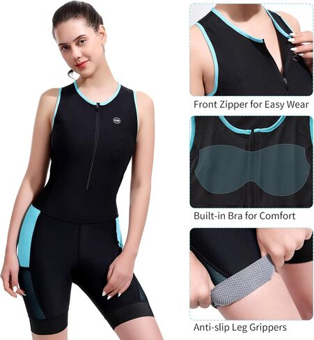 Women's Triathlon Suit Padded Sleeveless Skinsuit One Piece Quick-Dry Trisuit for Runing Swimming Cycling in Saudi Arabia