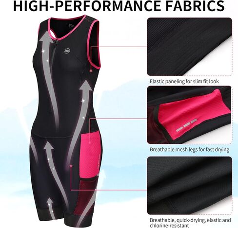 Women's Triathlon Suit Padded Sleeveless Skinsuit One Piece Quick-Dry Trisuit for Runing Swimming Cycling in Saudi Arabia