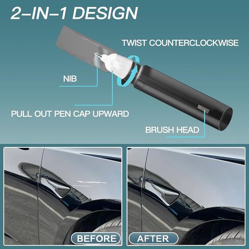 Stealth Gray (PN01) لمس الطلاء المتوافق مع Tesla Model Y/3/X/S ، مزيل خدش السيارة الممتاز للخدوش العميقة ، إصلاح قلم السيارة إصلاح الخدش ثنائية في واحد in Kuwait