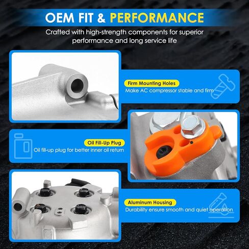 CAR A/C ضاغط ملاءمة للفترة 2011-2012 لـ Hyundai Sonata 2011-2012 لـ KIA Optima 2.0T 2.0L 2.4L باستبدال AUT AUTOMOTIVE ضاغط AC 977013R000 ، 178317 A/C ضاغط CAR CO 11218C in Kuwait