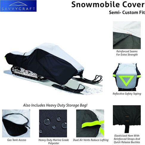 Savvycraft Snowmobile Cover Compatible with Ski-doo MXZ X XRS Trail Snowmobile, The Year 1999 to 2024 Blue Color in Saudi Arabia