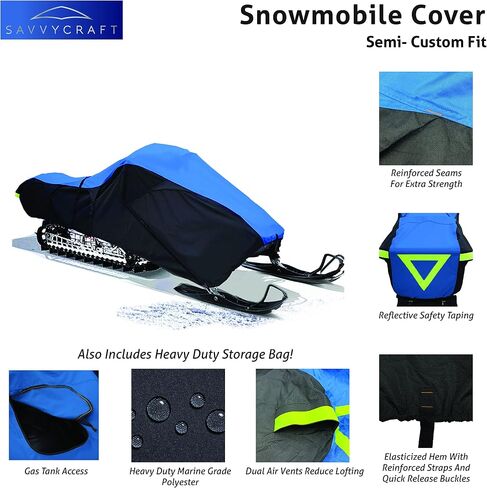 Savvycraft Snowmobile Cover Compatible with Ski-doo MXZ X XRS Trail Snowmobile, The Year 1999 to 2024 Blue Color in Saudi Arabia