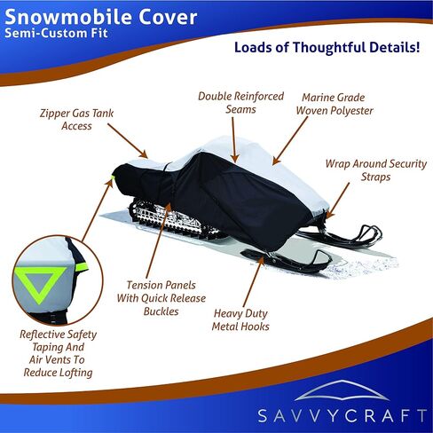 Savvycraft Snowmobile Cover Compatible with Ski-doo MXZ X XRS Trail Snowmobile, The Year 1999 to 2024 Blue Color in Saudi Arabia
