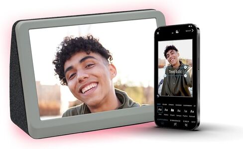 PhotoShare MyLuma LED 7" WiFi Digital Photo Frame with LEDs and Soft Touch Back Panel | Send Photo or Video from Phone to Digital Picture Frame | Stardust Grey Finish in Saudi Arabia