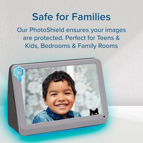 PhotoShare MyLuma LED 7" WiFi Digital Photo Frame with LEDs and Soft Touch Back Panel | Send Photo or Video from Phone to Digital Picture Frame | Stardust Grey Finish in Saudi Arabia