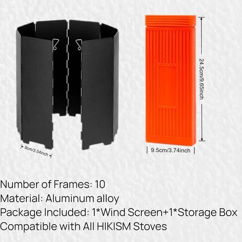 Camping Stove Windscreen, Lightweight Foldable Outdoor Wind Blocker Gas Stove Windshield Wind Screen Wind Guard for Camping Stove, Glamping, Black in Kuwait