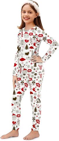 Arshiner Thermal Underwear for Kids Long Johns Girls Base Layer Top and Bottom Set in Saudi Arabia