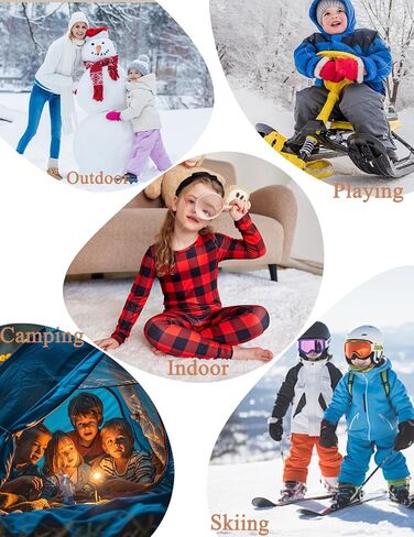 Arshiner Thermal Underwear for Kids Long Johns Girls Base Layer Top and Bottom Set in Saudi Arabia