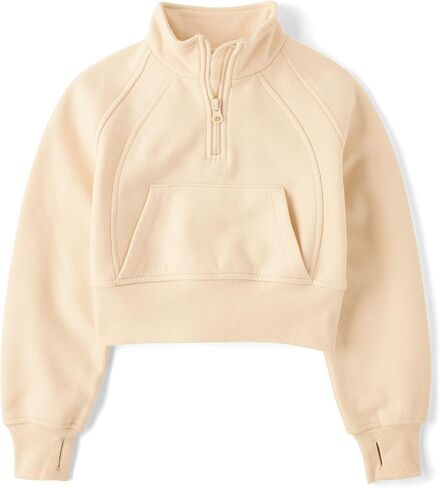 The Children's Place Girls' Fleece Quarter Zip Hooded Sweatshirt in Saudi Arabia