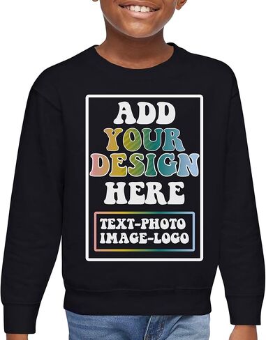 Teamore Sweatshirt for Girls Boys Toddler أضف نص التصميم الخاص بك نص قميص من الجانبين من الجوانب 2-7 سنوات in Saudi Arabia