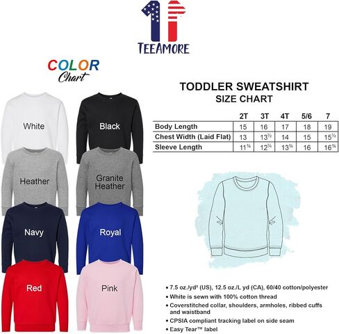 Teamore Sweatshirt for Girls Boys Toddler أضف نص التصميم الخاص بك نص قميص من الجانبين من الجوانب 2-7 سنوات in Saudi Arabia