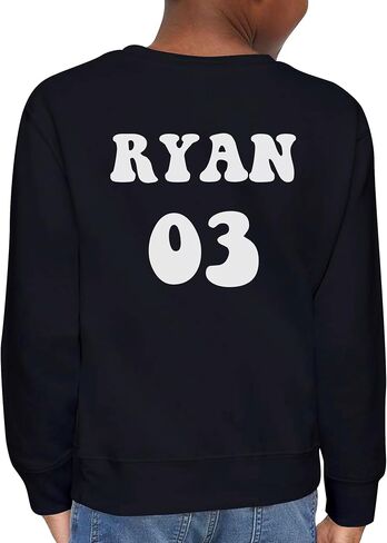 Teamore Sweatshirt for Girls Boys Toddler أضف نص التصميم الخاص بك نص قميص من الجانبين من الجوانب 2-7 سنوات in Saudi Arabia
