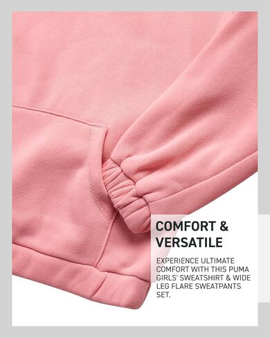 مجموعة سراويل البنات Puma - 2 قطعة من الصوف Pullover Kids Hoodie Sweatshirt و Girls Wide Leg Flare Pants (الأحجام: 7-14) in Saudi Arabia