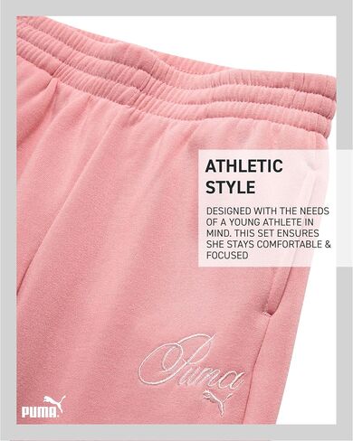 مجموعة سراويل البنات Puma - 2 قطعة من الصوف Pullover Kids Hoodie Sweatshirt و Girls Wide Leg Flare Pants (الأحجام: 7-14) in Saudi Arabia