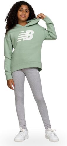 New Balance Girls Athletic 2 قطعة-Pullover Hoodie و Leggings Leggings مجموعة التعرق ، والأداء النشط الأداء الناعم in Saudi Arabia