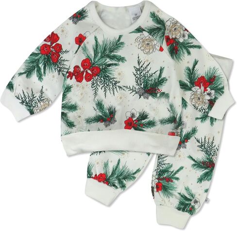 HonestBaby 2-Pack Crewneck Sweatshirt and Sweatpant Set 100% Organic Cotton for Toddler, Baby Boys, Girls in Saudi Arabia