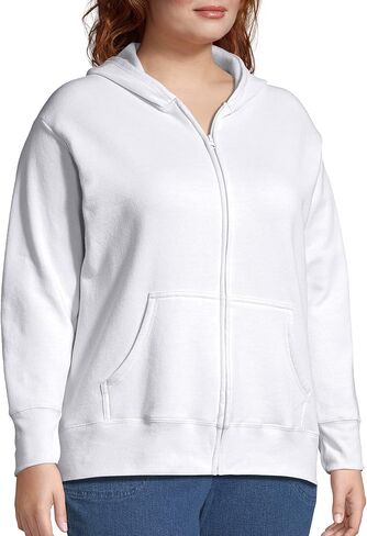 Just My Size Women's Zip-up Fleece Hoodie, EcoSmart Hooded Sweatshirt, Plus Size in Saudi Arabia