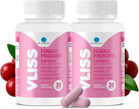 VLISS Vaginal Probiotic for Women | 5B CFU Lactobacillus + Cranberry | Supports pH Balance, Odor & Yeast | 30 Vegan Capsules | Made in USA in Kuwait