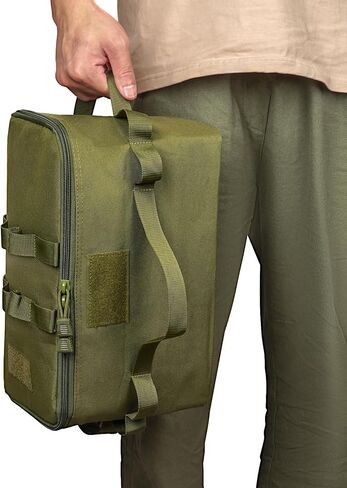 Camping Storage Bag, Utility Tote Bag for Camping Cookware Organizer, Trunk Organizer with Shoulder Strap,Outdoor Garden Tool Bag for Camping, Travel, Picnic, Garage Trunk(Army Green) in Kuwait