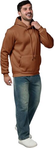 Mens Hoodies Pullover Casual Long Sleeve Drawstring Athletic Hooded Sweatshirt with Pockets in Saudi Arabia