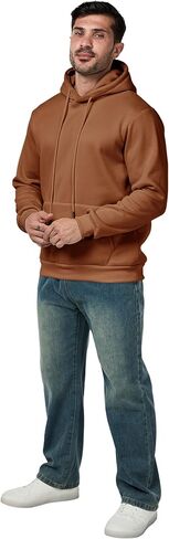 Mens Hoodies Pullover Casual Long Sleeve Drawstring Athletic Hooded Sweatshirt with Pockets in Saudi Arabia