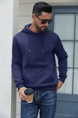 COOFANDY Men's Hoodies Pullover Fleece Lined Hoodie Casual Long Sleeve Drawstring Hooded Sweatshirts with Kanga Pocket in Saudi Arabia