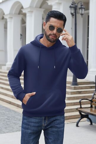 COOFANDY Men's Hoodies Pullover Fleece Lined Hoodie Casual Long Sleeve Drawstring Hooded Sweatshirts with Kanga Pocket in Saudi Arabia