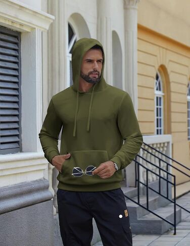 COOFANDY Men's Hooded Pullover Casual Long Sleeve Drawstring Gym Hoodies Sweatshirts with Pocket in Saudi Arabia