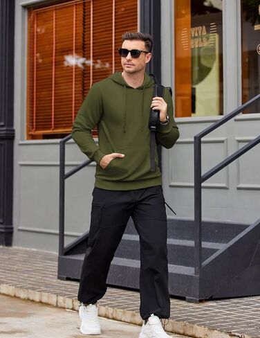 COOFANDY Men's Hooded Pullover Casual Long Sleeve Drawstring Gym Hoodies Sweatshirts with Pocket in Saudi Arabia