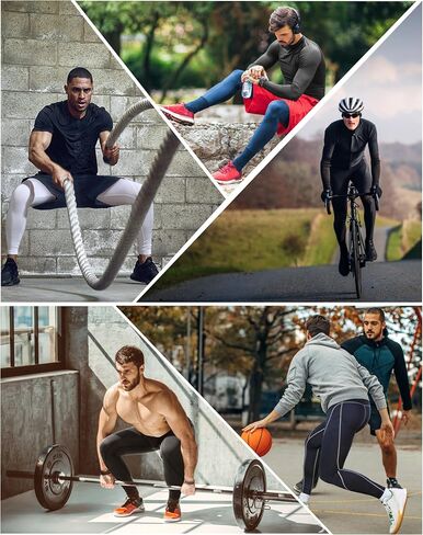 Roadbox 3 Pack Compression Pants Men, Performance Running Workout Sports Leggings, Gym Basketball Athletic Tights Base Layer in Saudi Arabia