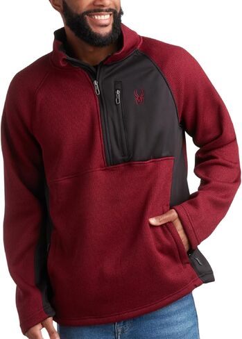 Spyder Mens Quarter Zip Pullover Sweatshirt - كلاسيكي الصوف 1/4 Zip Pullover Mens Golf Tirts للتنزه في التمرين in Saudi Arabia