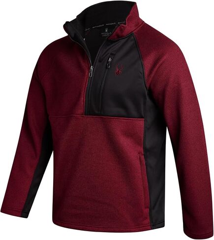 Spyder Mens Quarter Zip Pullover Sweatshirt - كلاسيكي الصوف 1/4 Zip Pullover Mens Golf Tirts للتنزه في التمرين in Saudi Arabia