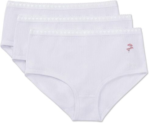 MeMoi Girls' 3 Pair Pack Ribbed Floral Bouquet Briefs in Saudi Arabia