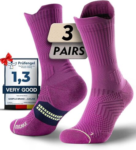 Womens Coolmax Bamboo Viscose Compression Running Crew Socks, Moisture-Wicking Anti-Blister Hiking&Gym Athletic in Saudi Arabia