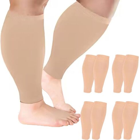 2/3/4/6 Pairs Plus Size Wide Calf Compression Leg Sleeves for Women& Men Knee High Leg Sleeves 20-30mHg 2XL-7XL in Kuwait