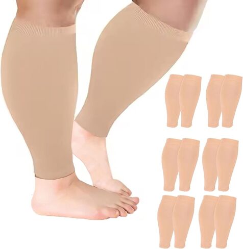 2/3/4/6 Pairs Plus Size Wide Calf Compression Leg Sleeves for Women& Men Knee High Leg Sleeves 20-30mHg 2XL-7XL in Kuwait